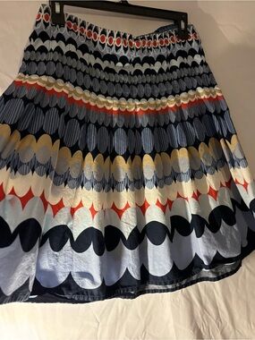 Printed A-Line Women's Skirt in Navy, White & Red